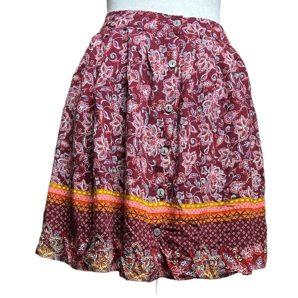 Xhilaration Womens  Multicolored button Down Skirt Size S